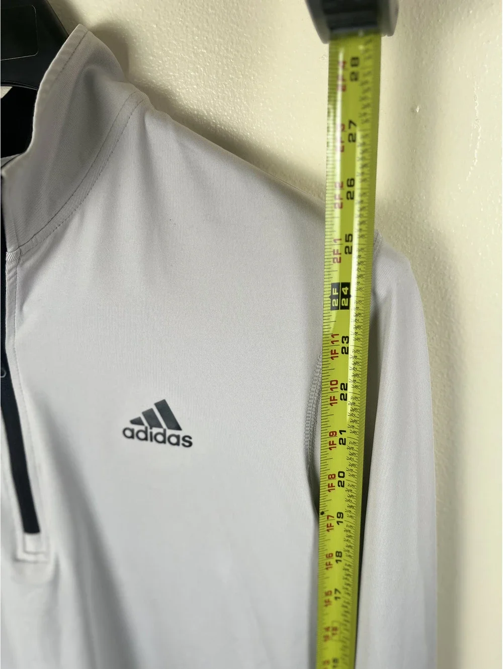 Adidas Quarter-Zip Pullover Men's Small Light Grey Mock Collar Performance